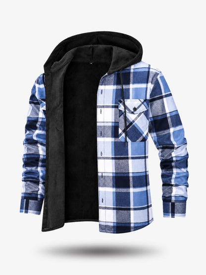 Premium Houthakkersblouse, Warm Herenvest voor de Winter, Nordic Blue
