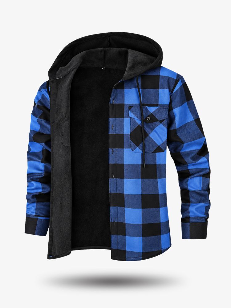 Premium Houthakkersblouse, Warm Herenvest voor de Winter, Storm Blue