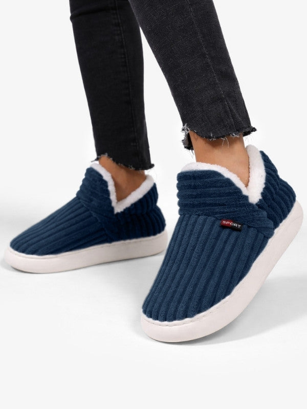 Premium Pantoffels Dames, Extra Zachte Sloffen, Navy Blue