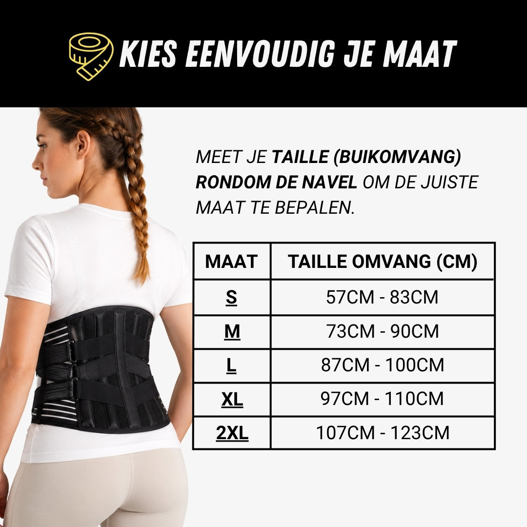 Premium Rugband Onderrug, Verstelbare Rugbrace, Maat