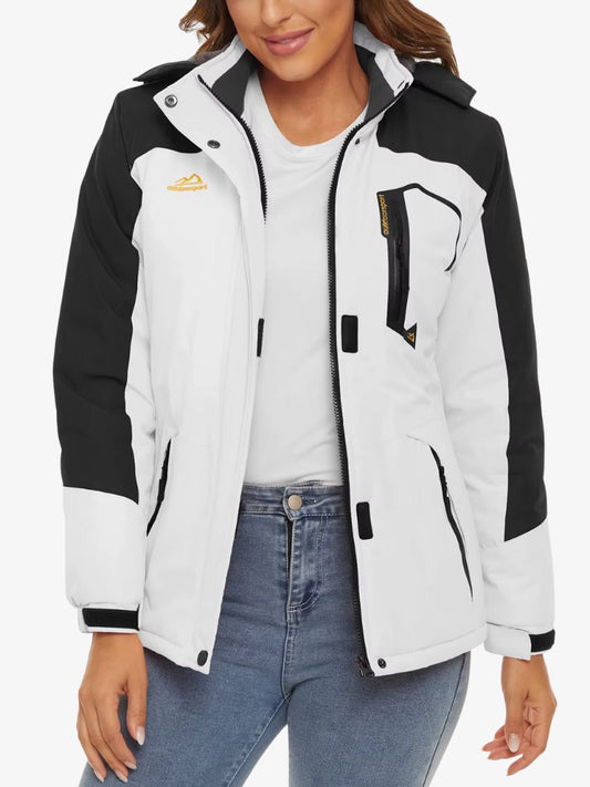 Premium Ski Jas Dames, Waterdichte Winterjas, Polar White