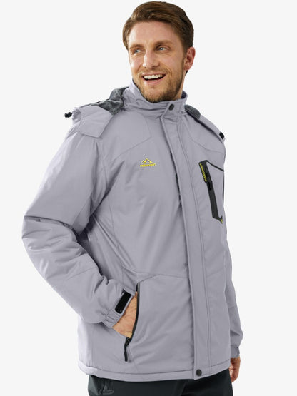 Premium Ski Jas Heren, Waterdichte Winterjas, Ash grey