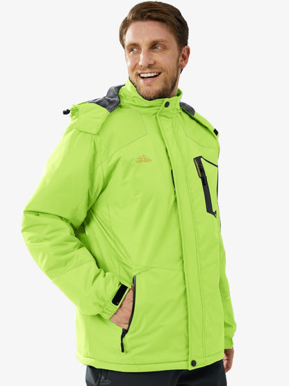 Premium Ski Jas Heren, Waterdichte Winterjas, Lime Green