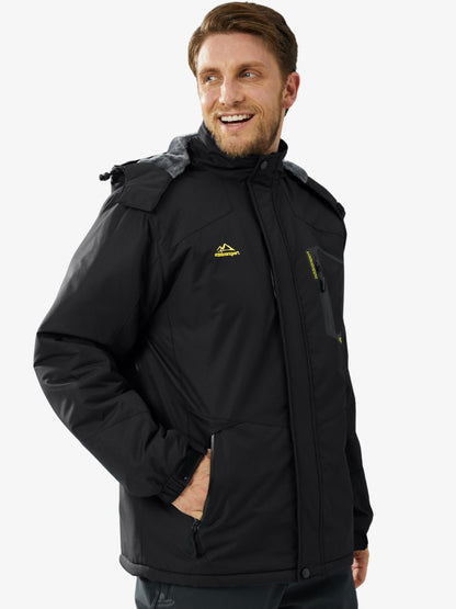 Premium Ski Jas Heren, Waterdichte Winterjas, Midnight Black