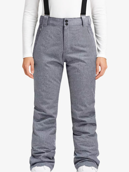 Premium Skibroek, Waterdichte Skibroek voor Dames en Heren, Ash Grey