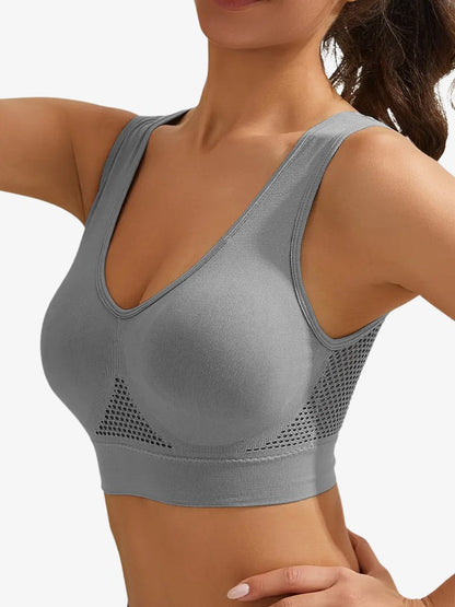 Premium Sport BH, Corrigerende Sporttop, Ash Grey