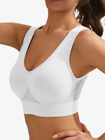 Premium Sport BH, Corrigerende Sporttop, Frost White