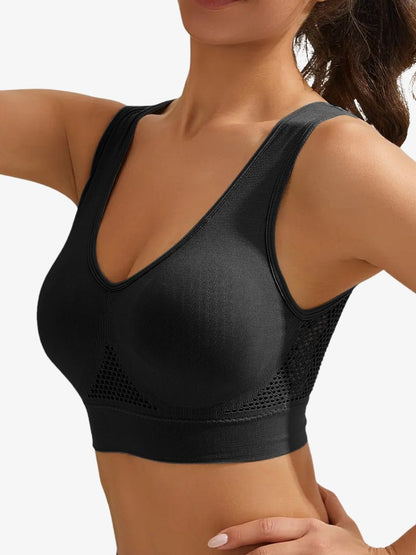 Premium Sport BH, Corrigerende Sporttop, Midnight Black