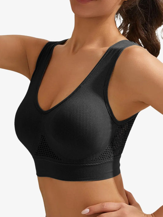 Premium Sport BH, Corrigerende Sporttop, Midnight Black