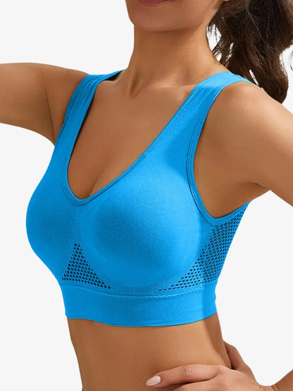 Premium Sport BH, Corrigerende Sporttop, Sky Blue