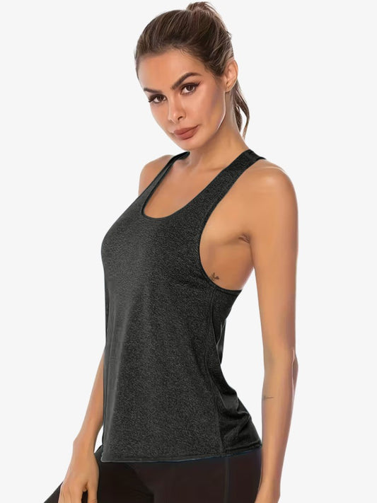 Premium Tanktop, Dames Sneldrogende Sport Singlet, Midnight Black