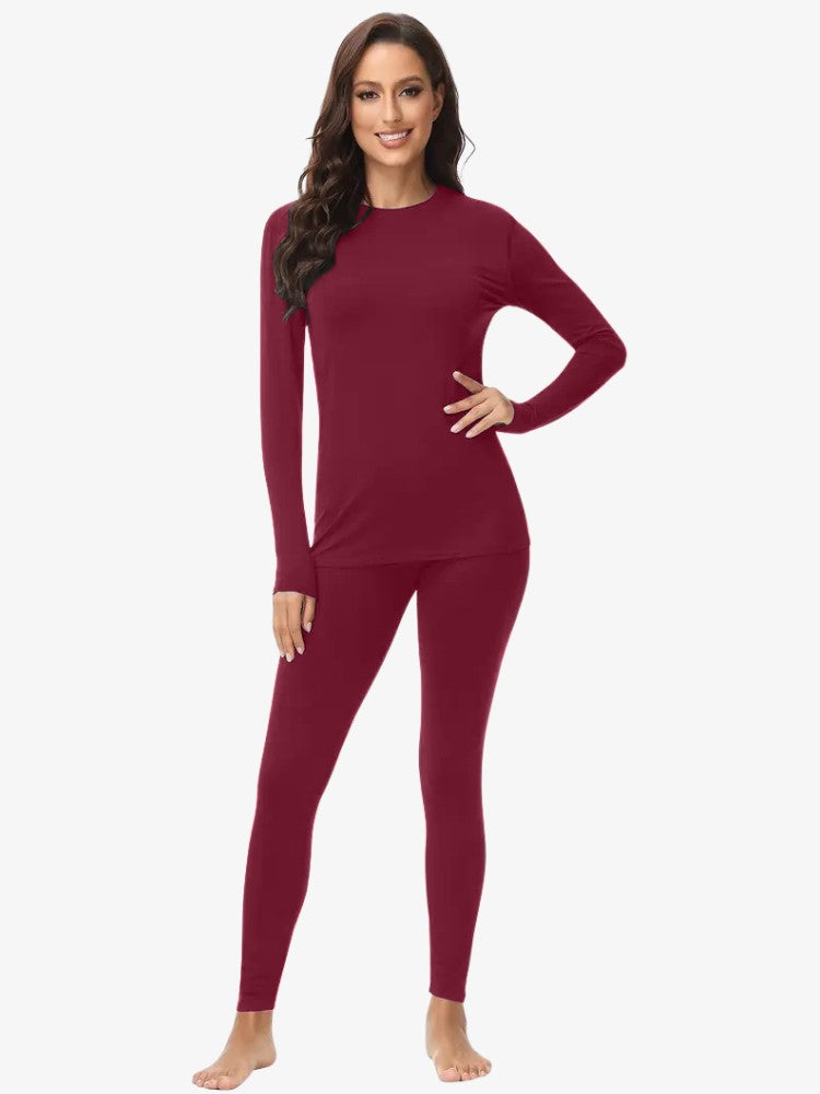 Premium Thermo Set Dames, 2 Delige Thermo Set, Wine Red