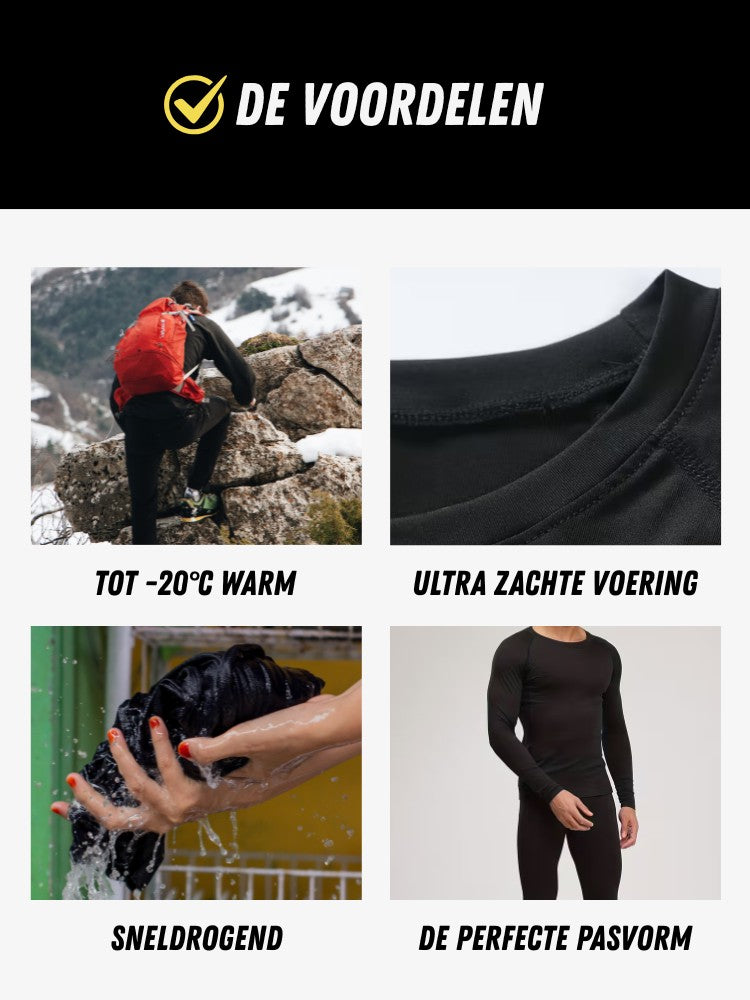 Premium Thermo Set Heren, 2 Delige Thermo Set, Voordelen