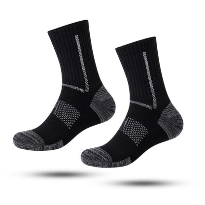 Premium Wandelsokken, Halfhoge Sportkousen, Midnight Black
