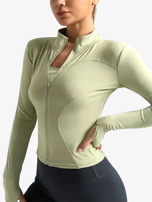 Premium Zip Jacket, Trainingsvest met Smalle Taille, Macha Green