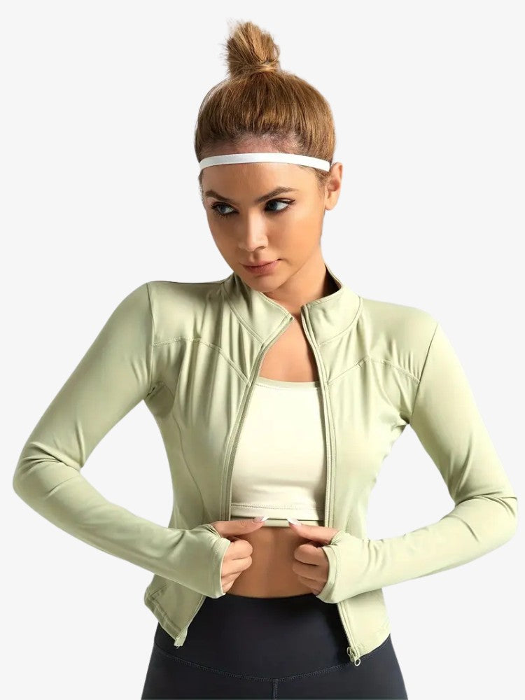 Premium Zip Jacket, Trainingsvest met Smalle Taille, Macha Green 3