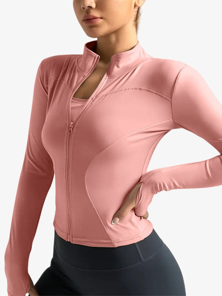 Premium Zip Jacket, Trainingsvest met Smalle Taille, Sunset Pink