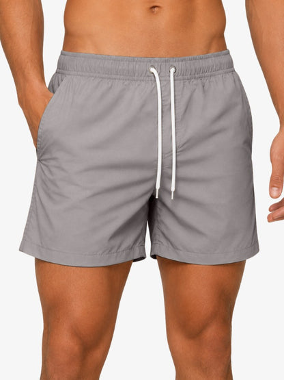 Premium Zwembroek Heren, Elastische Tailleband en Trekkoord, Ash Grey