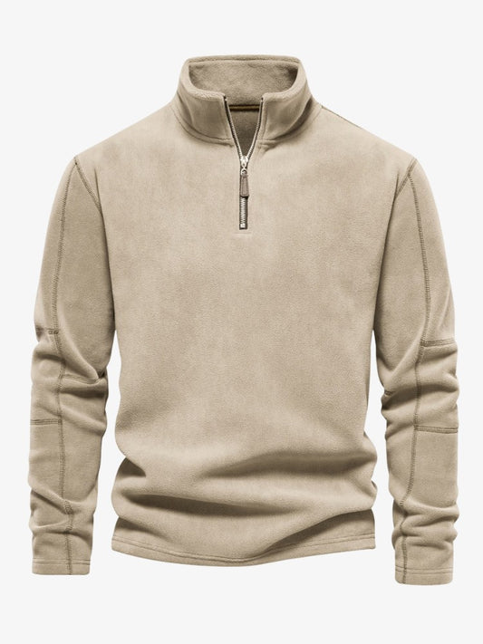Premium Half Zip Sweater, Trui voor Heren, Desert Beige