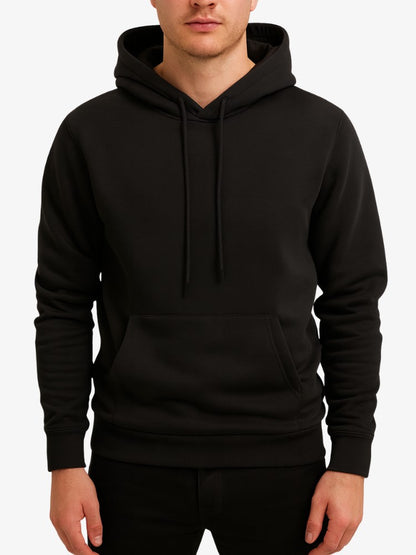 Premium Hoodie Heren, Sweater met Capuchon, Midnight Black