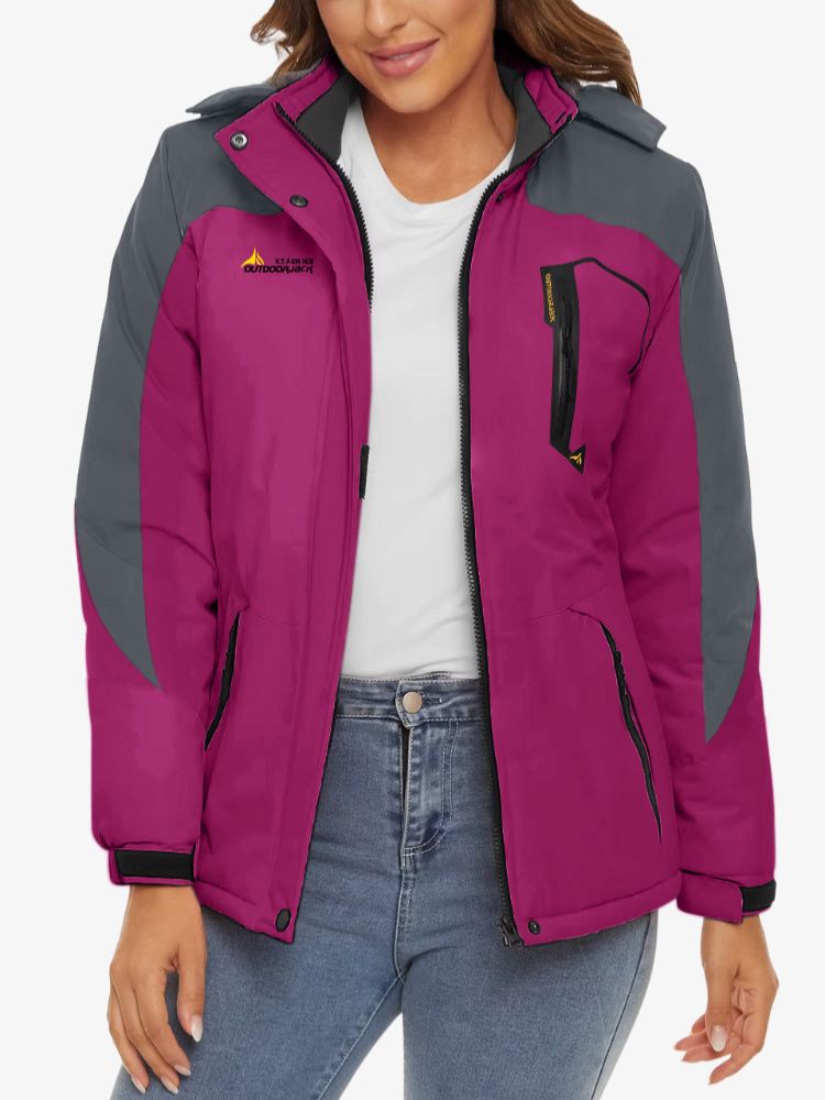 Premium Ski Jas Dames, Waterdichte Winterjas, Berry Purple