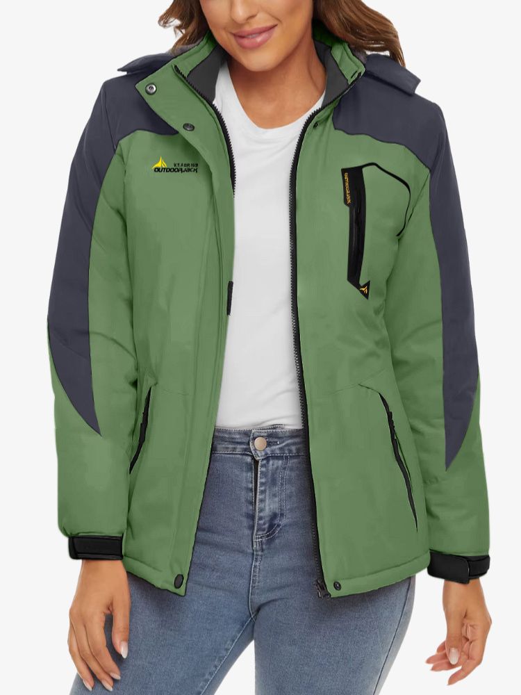 Premium Ski Jas Dames, Waterdichte Winterjas, Forrest Green