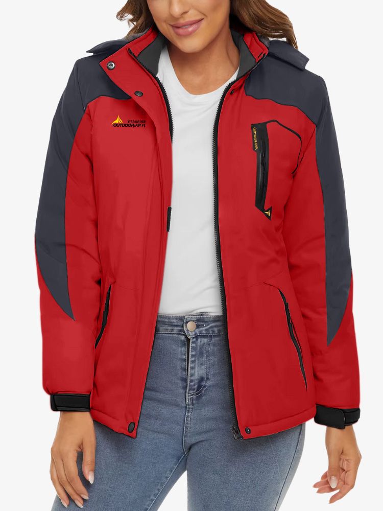 Premium Ski Jas Dames, Waterdichte Winterjas, Scarlet Red