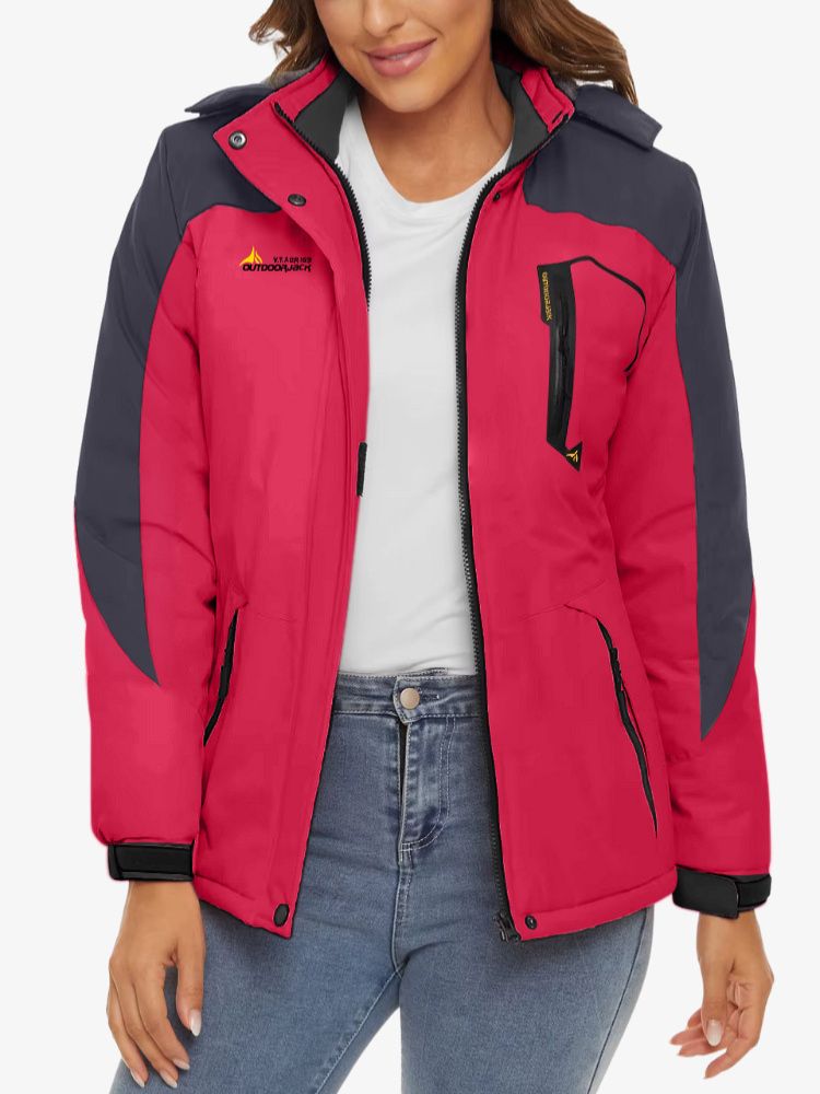 Premium Ski Jas Dames, Waterdichte Winterjas, Watermelon Red