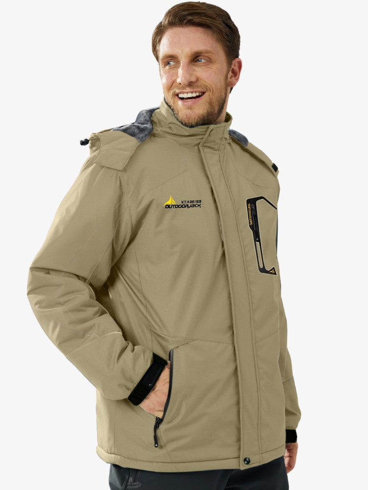 Premium Ski Jas Heren, Waterdichte Winterjas, Desert Beige