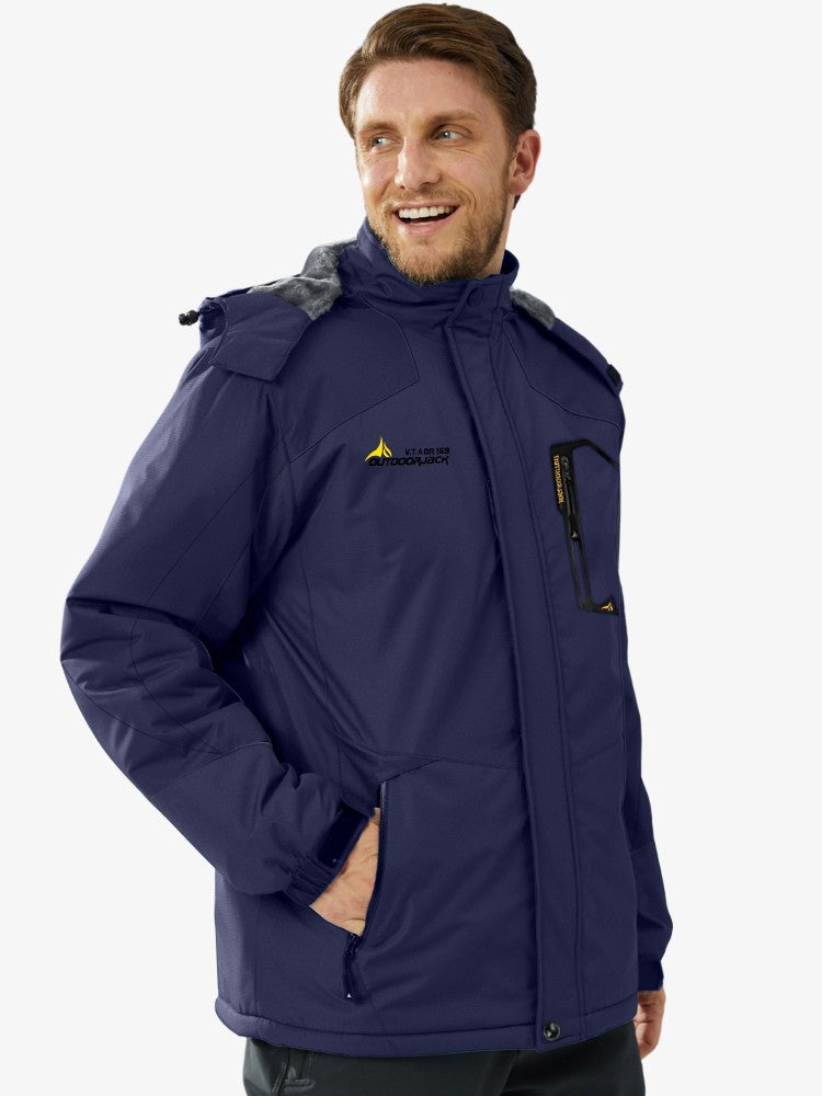 Premium Ski Jas Heren, Waterdichte Winterjas, Navy Blue