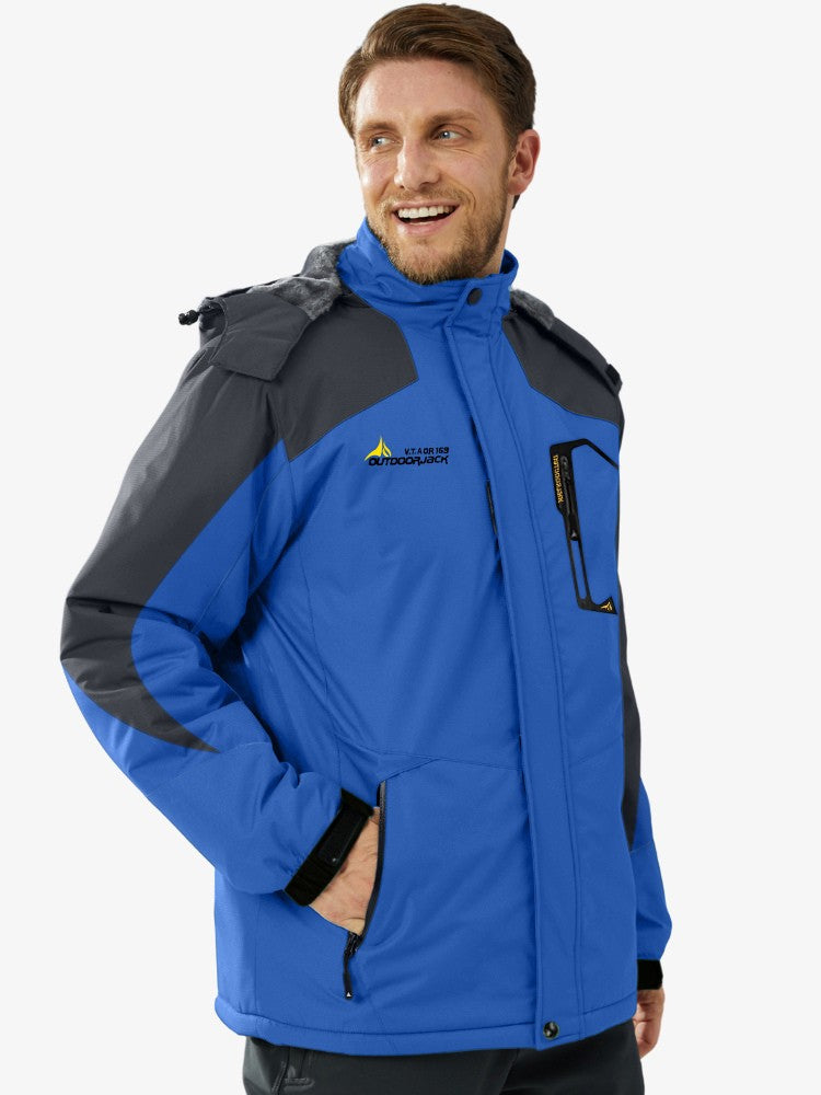 Premium Ski Jas Heren, Waterdichte Winterjas, Royal Blue