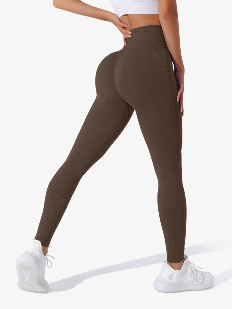 Premium Sportlegging, Hoge Taille Legging, Mocha Brown