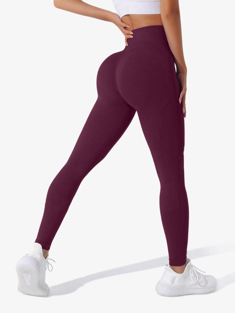 Premium Sportlegging, Hoge Taille Legging, Wine Red