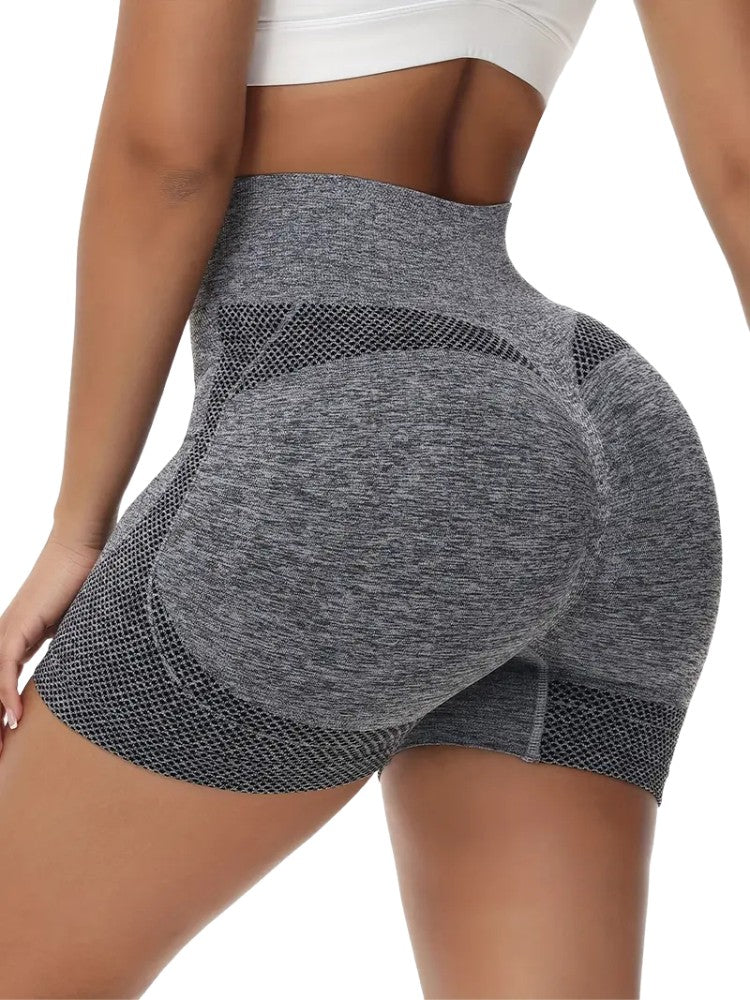 Seamless Short, Premium Push-up Sportlegging Kort, Ash grey