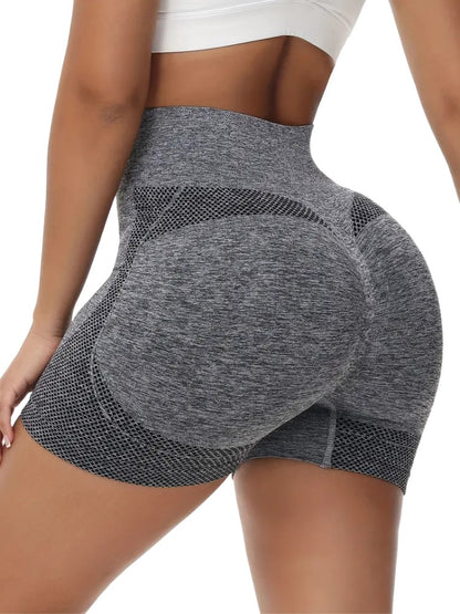 Seamless Short, Premium Push-up Sportlegging Kort, Ash grey