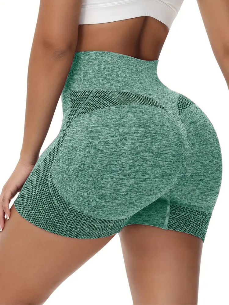 Seamless Short, Premium Push-up Sportlegging Kort, Emerald Green