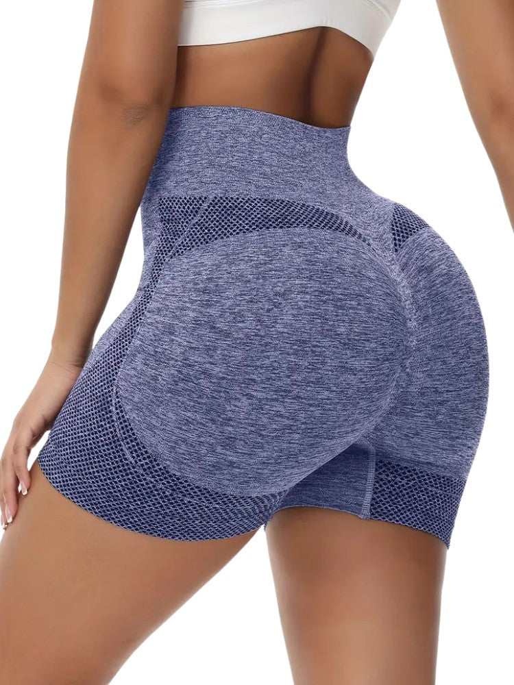 Seamless Short, Premium Push-up Sportlegging Kort, Sapphire Blue
