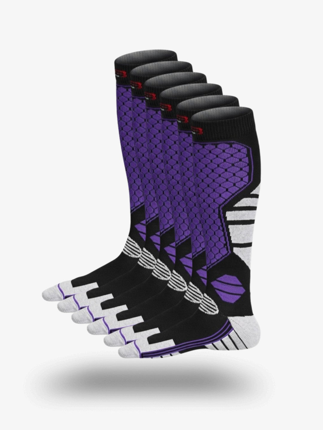 Skisokken Pro Dames 3-Pack, Extra Warme Skisokken, Frost Purple