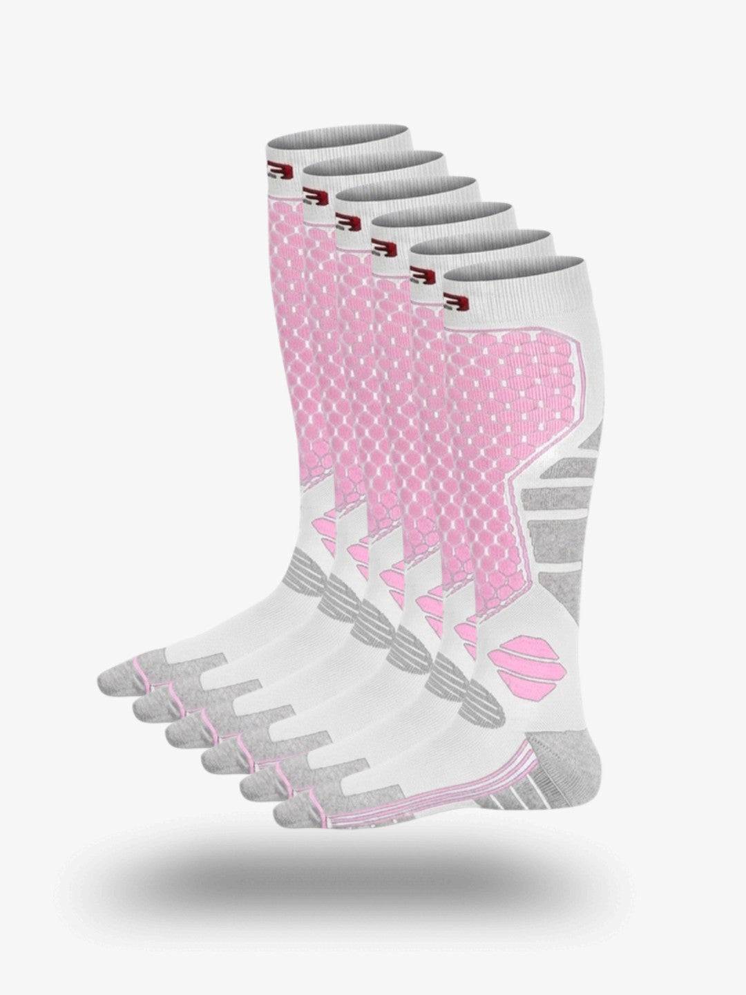 Skisokken Pro Dames 3-Pack, Extra Warme Skisokken, Glacier Pink
