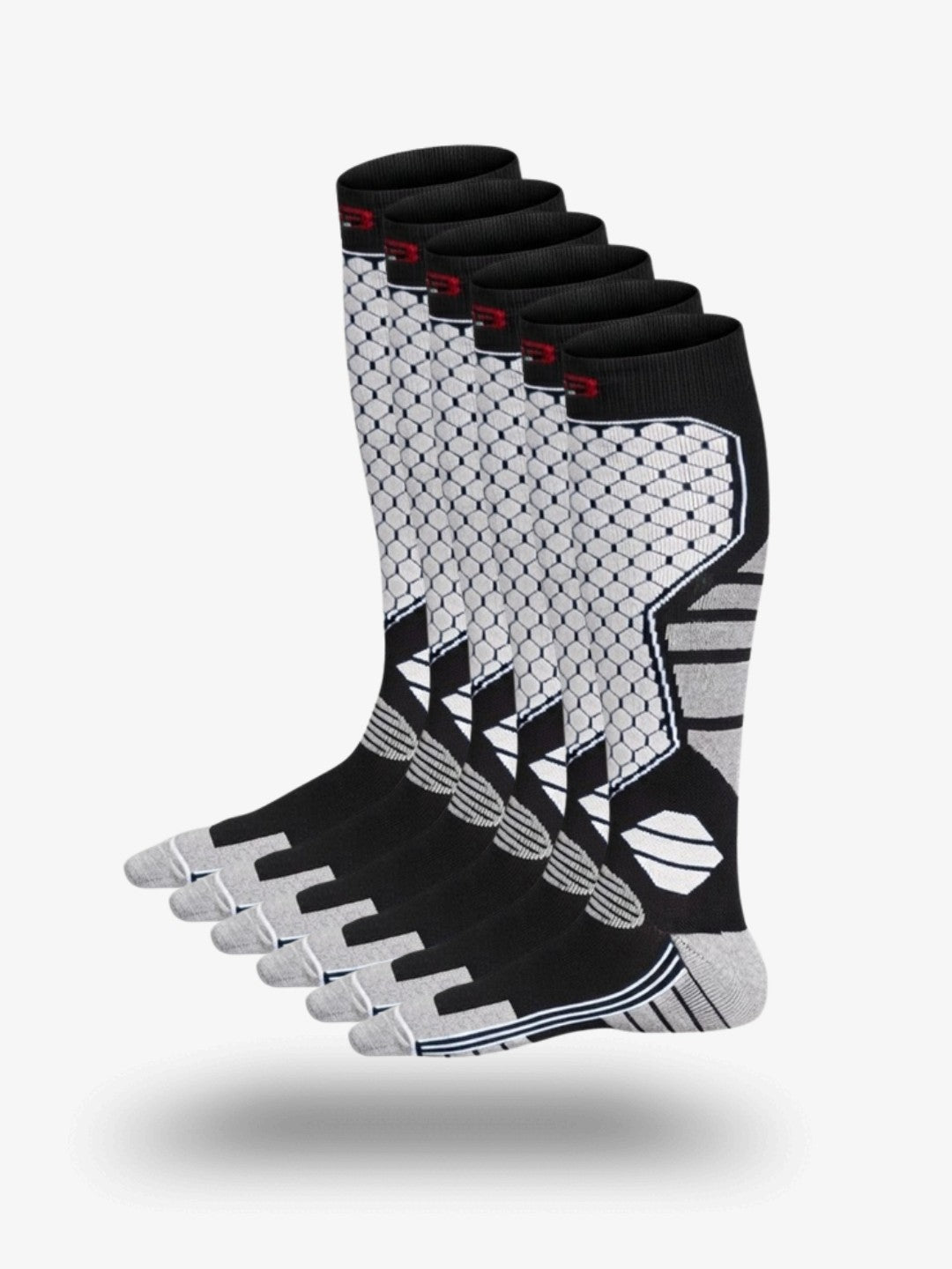 Skisokken Pro Heren 3-Pack, Extra Warme Skisokken, Polar White