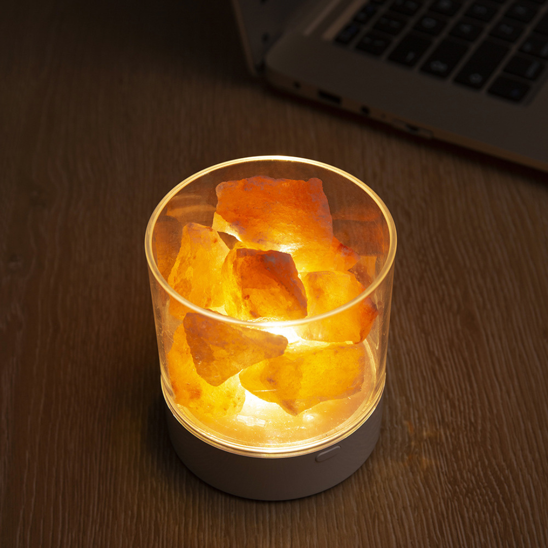 Slimme Himalaya Zoutlamp, Zuiverende Lamp, Negatief Ionen Licht, Donker