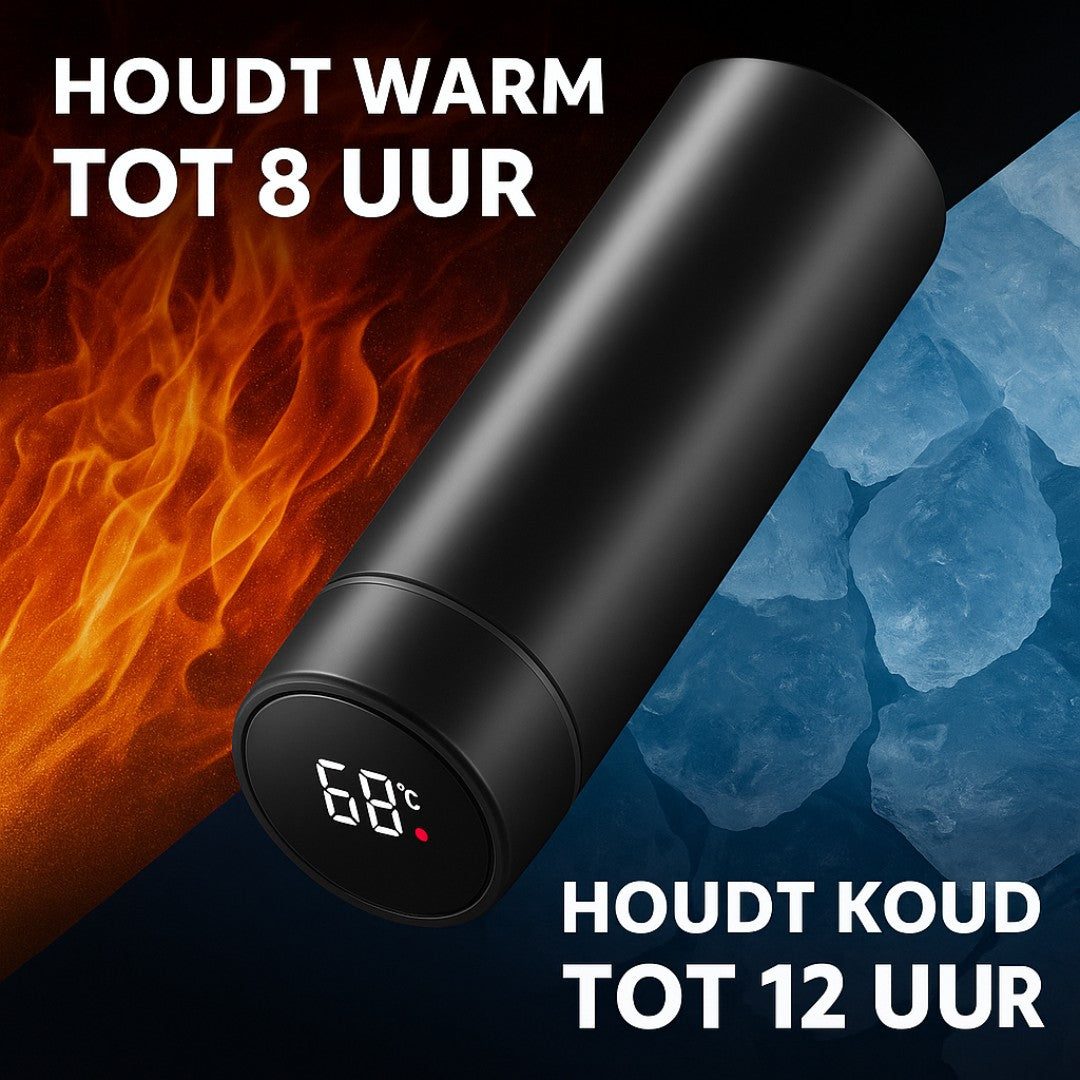 Slimme Thermosfles, Waterfles met Temperatuur 450ml, Warm Koud