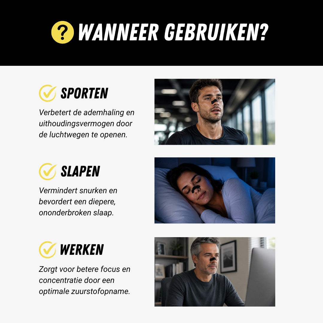 SmartBreathe Neusstrips, Premium Neusspreiders, Gebruik