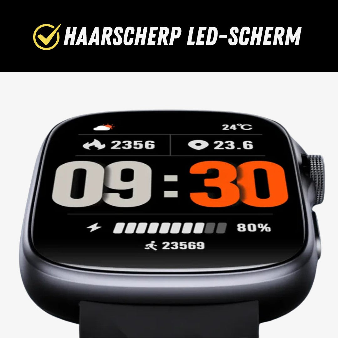 FITAGE Smartwatch Zwart voor Dames en Heren FITAGE Smartwatch Zwart voor Dames en Heren
