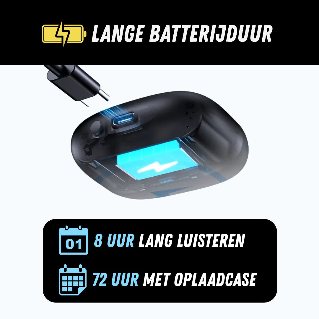 SmartPods™ Bluetooth Oordopjes, Draadloze Oordopjes, Batterijduur