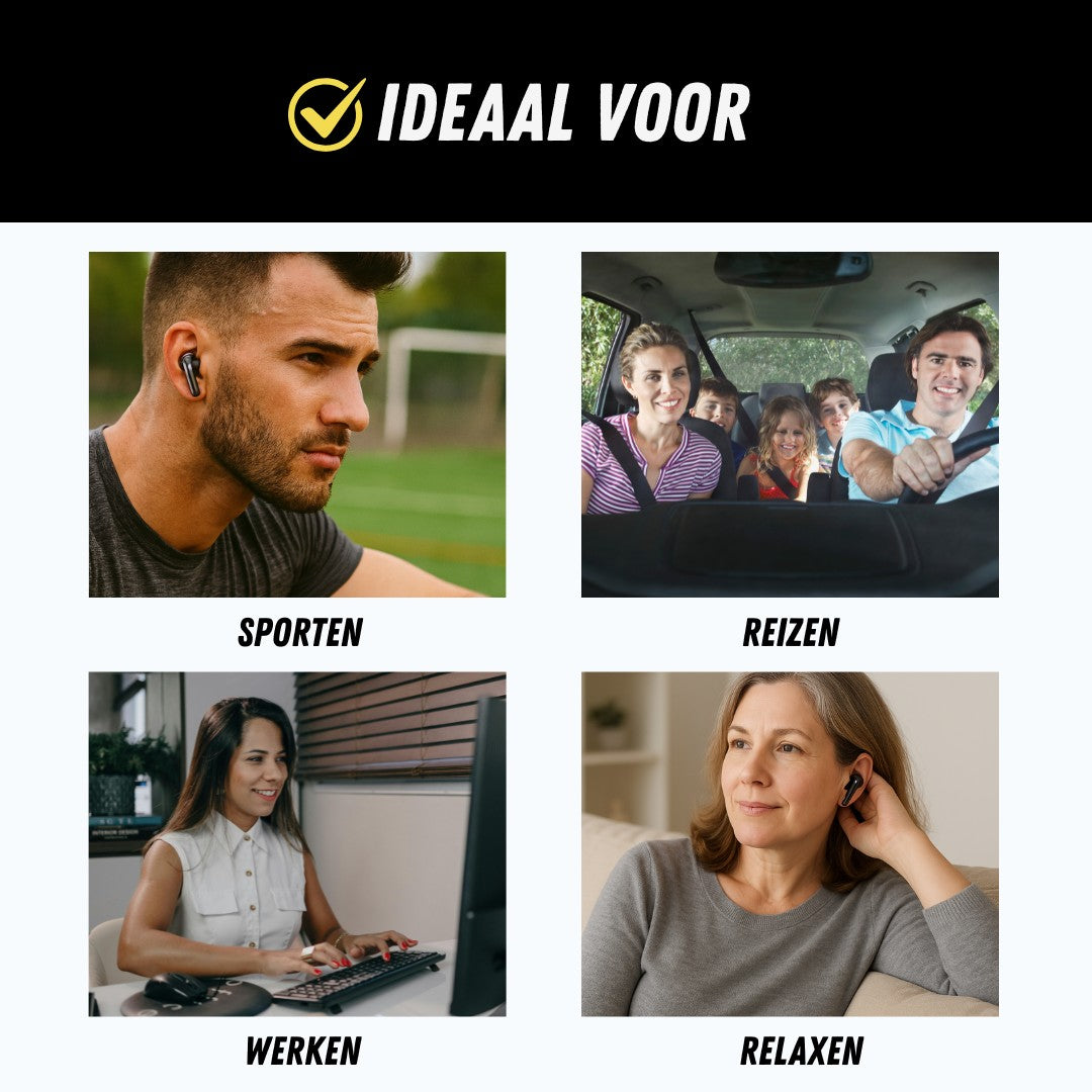 SmartPods™ Bluetooth Oordopjes, Draadloze Oordopjes, Ideaal voor