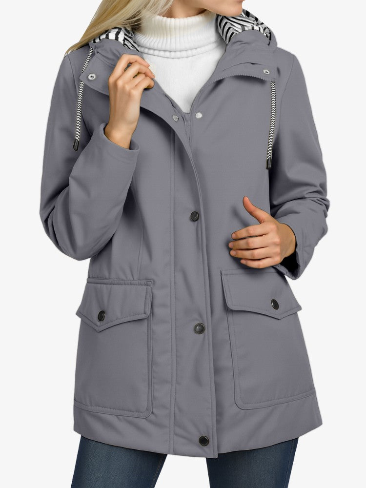 SmartProtect Regenjas Dames, Winddichte Dames Tussenjas, Ash Grey