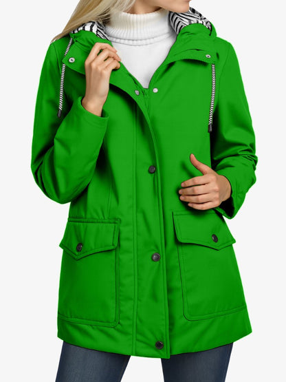 SmartProtect Regenjas Dames, Winddichte Dames Tussenjas, Forrest Green
