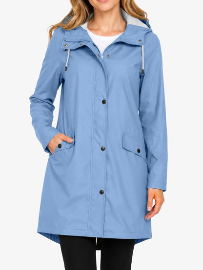 SmartProtect Regenjas Dames, Winddichte Dames Tussenjas, Sky Blue