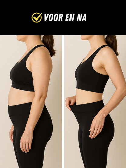SmartShape™ Corset Premium, Hyperstretch Waist Trainer, Voor en na